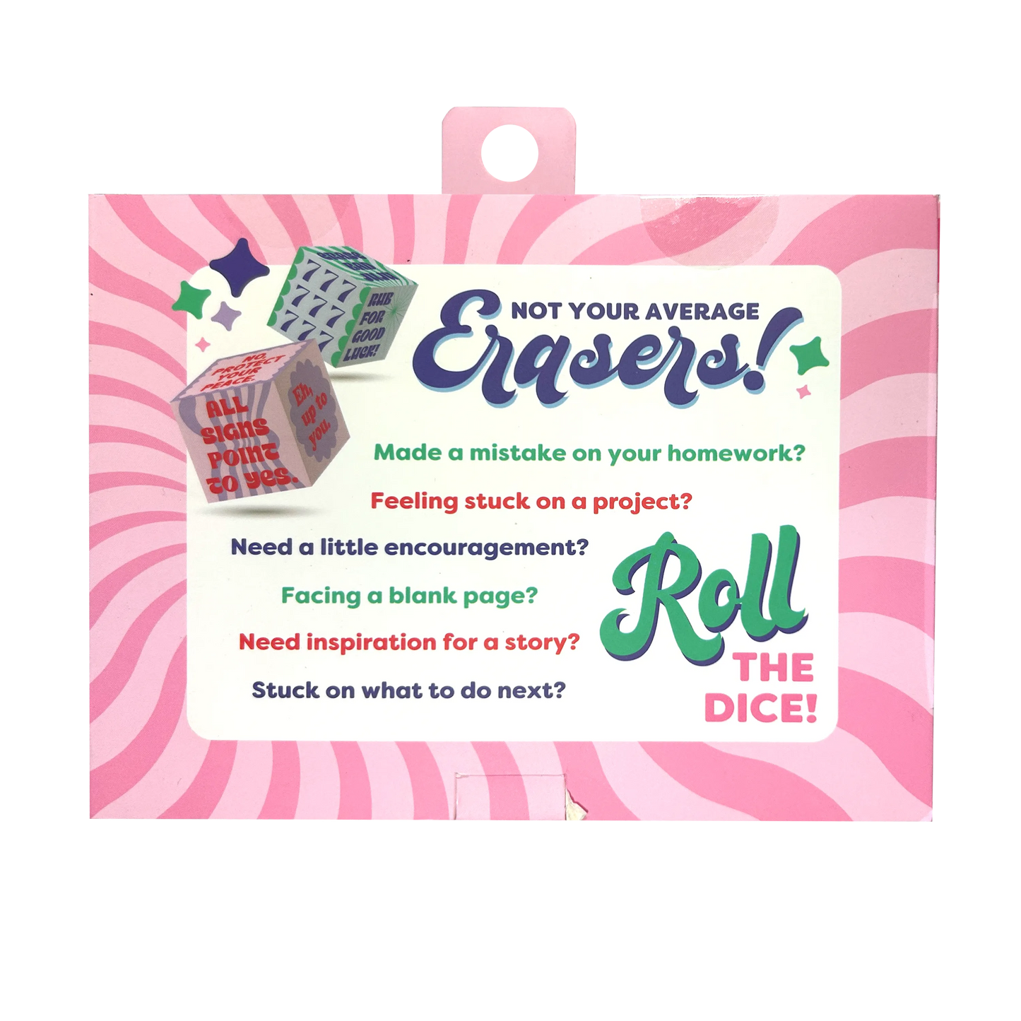 Feeling Lucky Dice Erasers - Set of 5