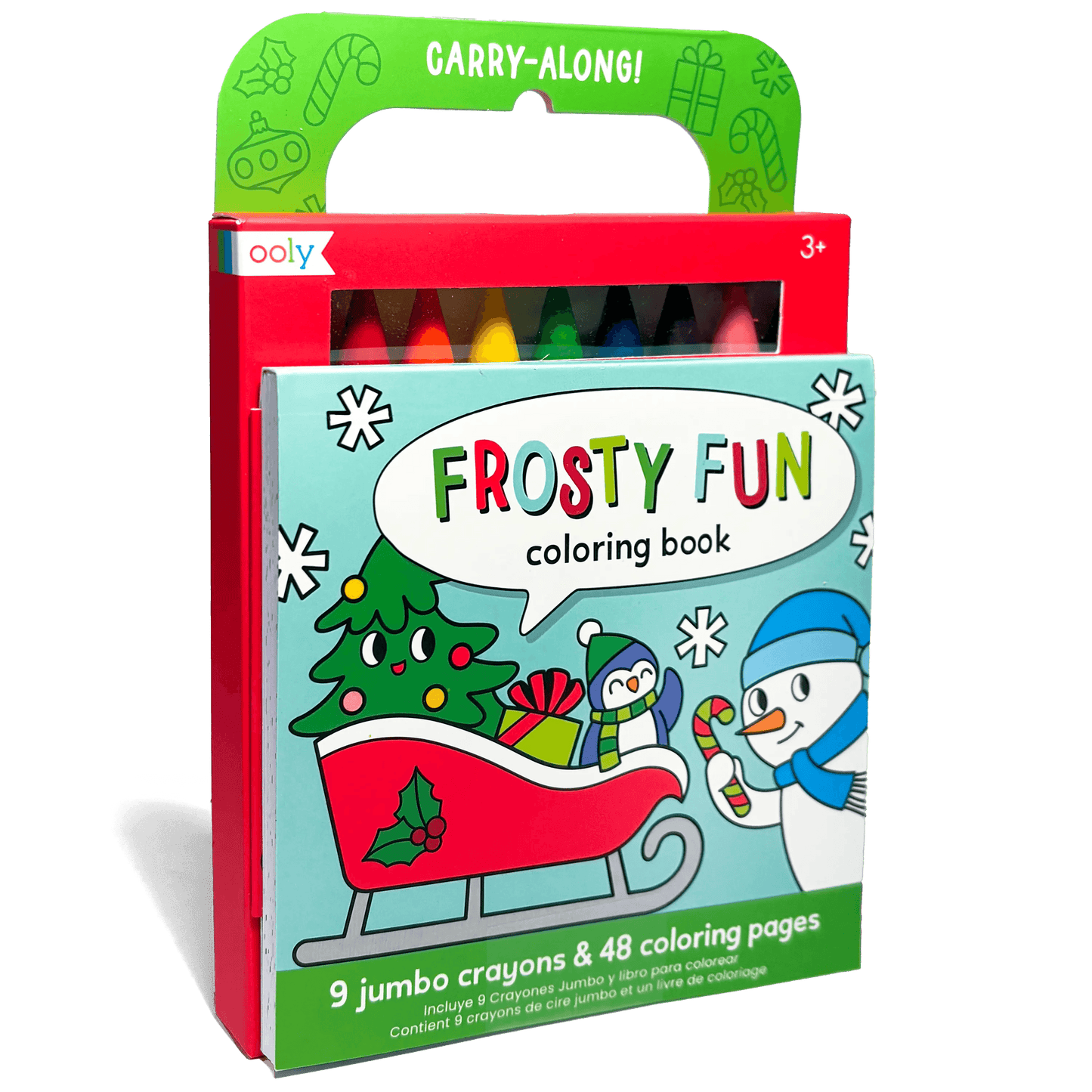 Carry-Along! Coloring Book and Crayon Set - Frosty Fun - Set of 9 Crayons