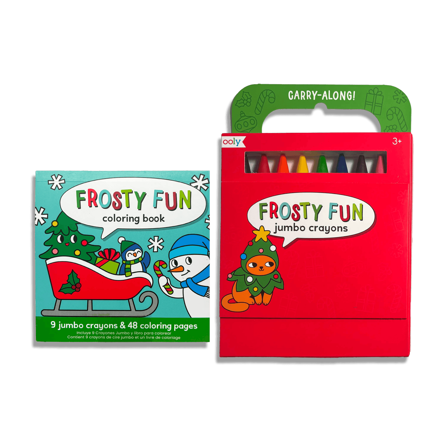 Carry-Along! Coloring Book and Crayon Set - Frosty Fun - Set of 9 Crayons