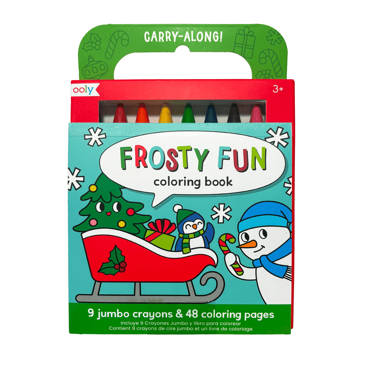 Carry-Along! Coloring Book and Crayon Set - Frosty Fun - Set of 9 Crayons