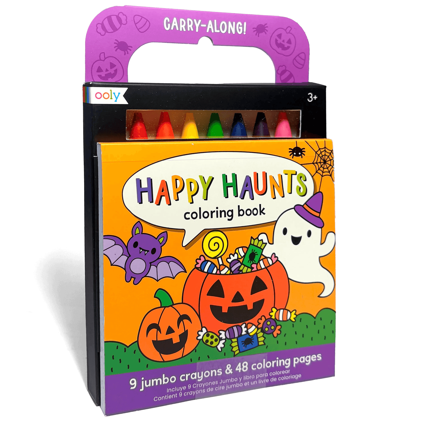 Carry-Along! Coloring Book and Crayon Set - Happy Haunts - Set of 9 Crayons