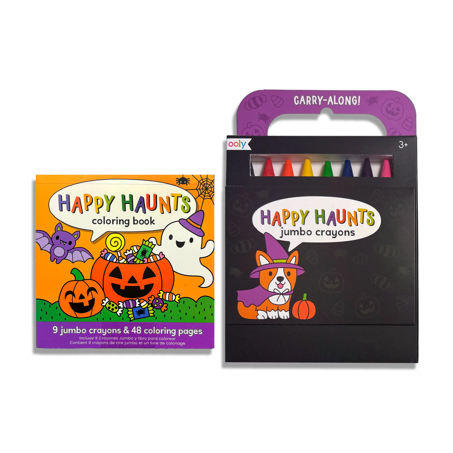 Carry-Along! Coloring Book and Crayon Set - Happy Haunts - Set of 9 Crayons