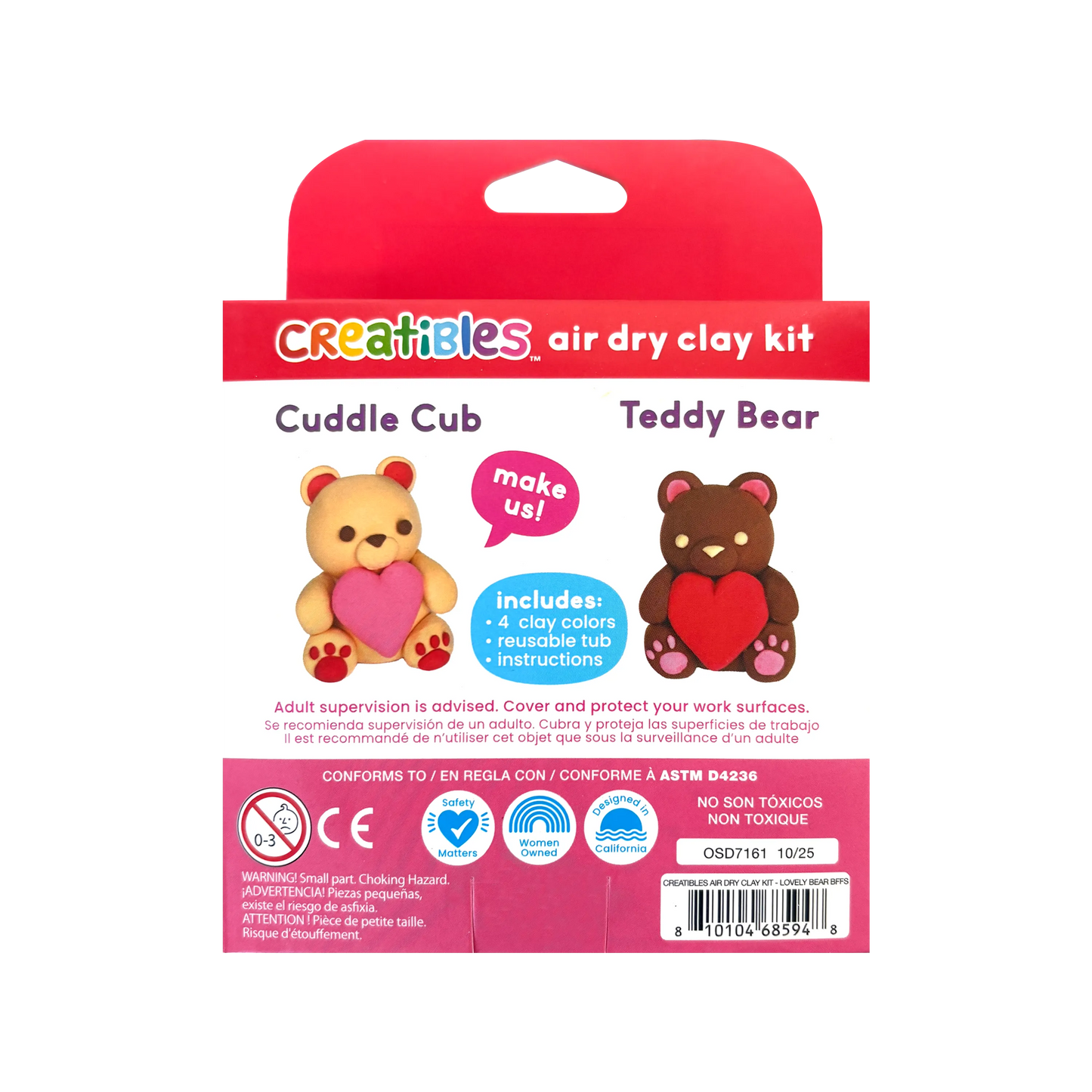 Creatibles Mini Air Dry Clay Kit - Lovely Bears BFFs