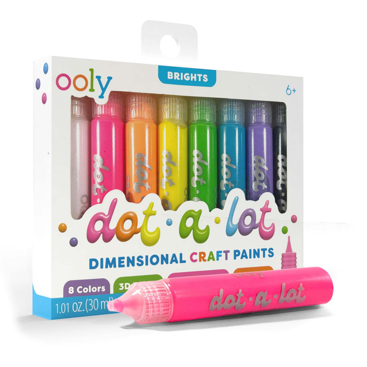 Dot-a-Lot 3D Dimensional Craft Paint - Brights - Set of 8