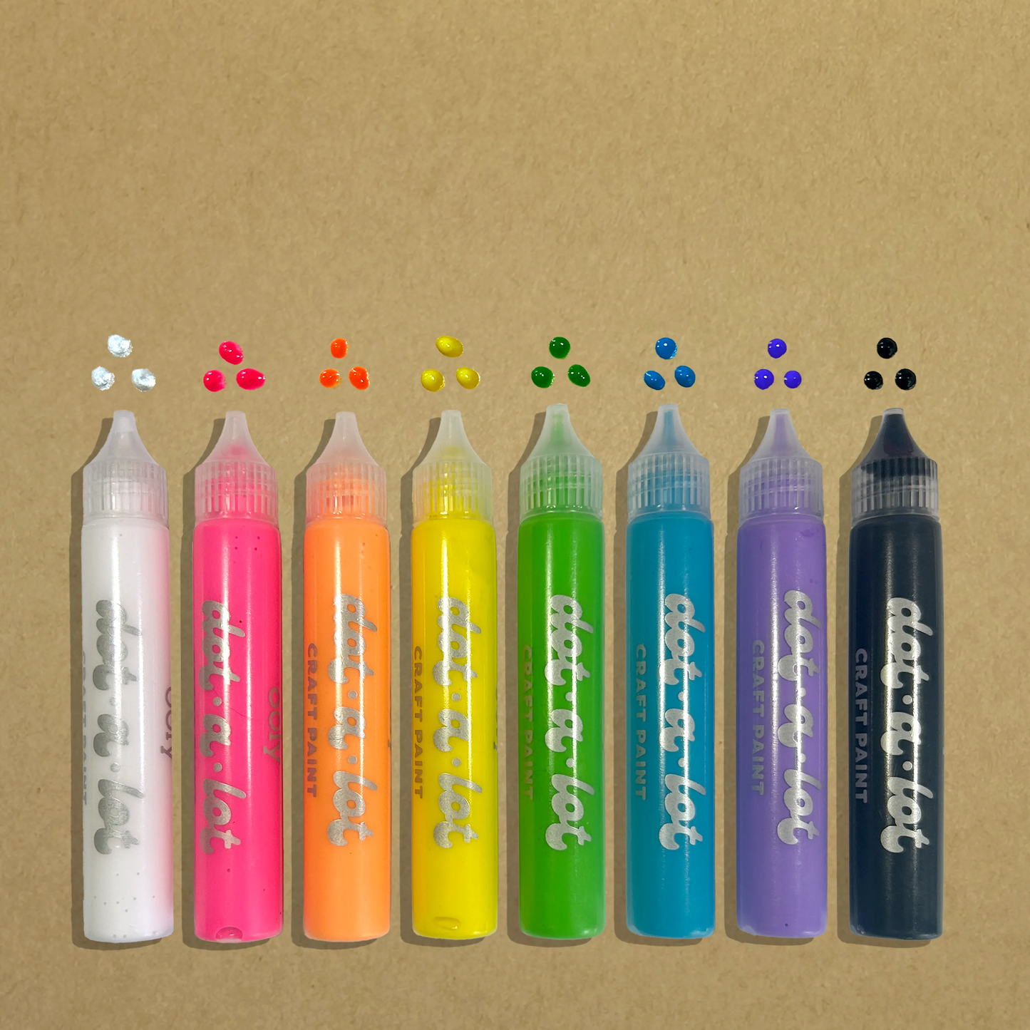Dot-a-Lot 3D Dimensional Craft Paint - Brights - Set of 8