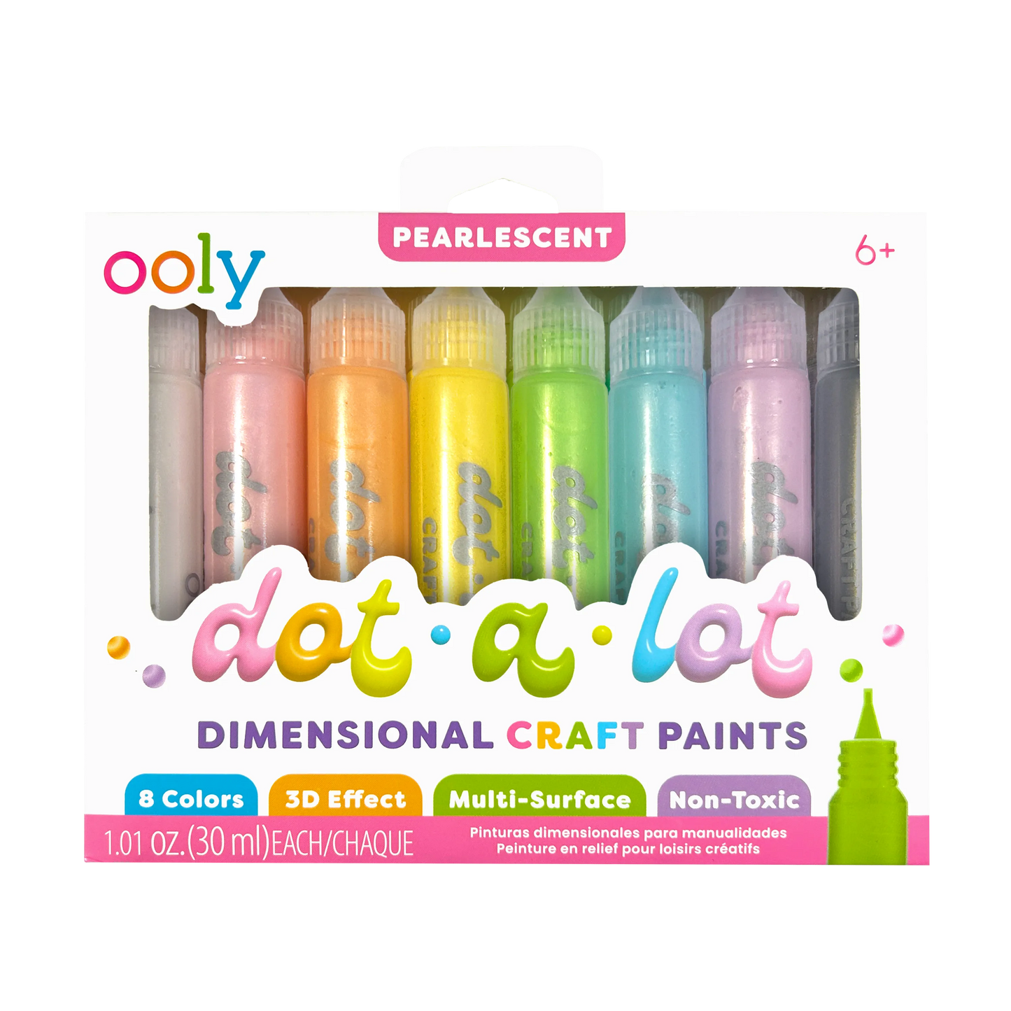 Dot-a-Lot 3D Dimensional Craft Paint - Pearlescent - Set of 8