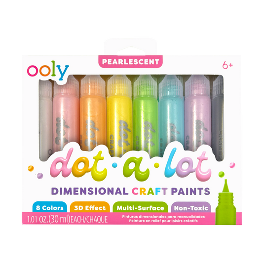 Dot-a-Lot 3D Dimensional Craft Paint - Pearlescent - Set of 8
