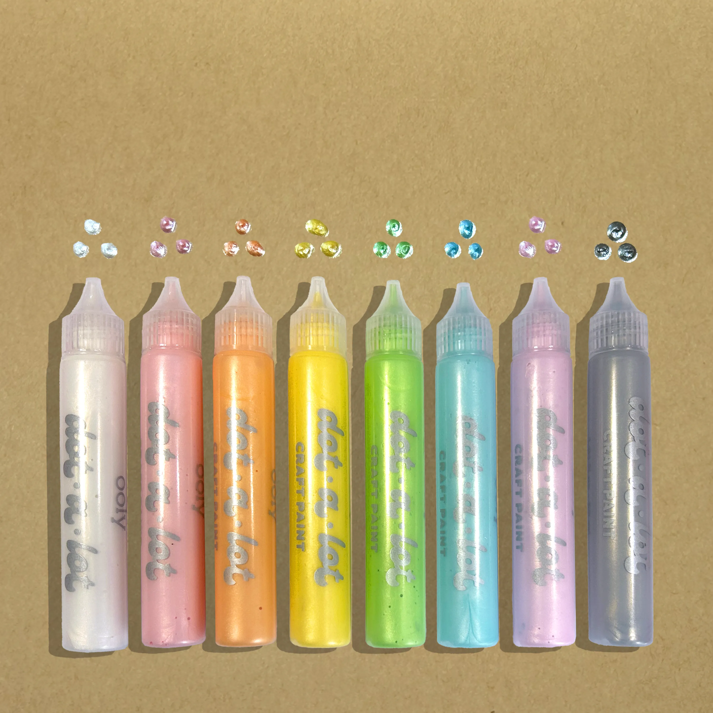 Dot-a-Lot 3D Dimensional Craft Paint - Pearlescent - Set of 8