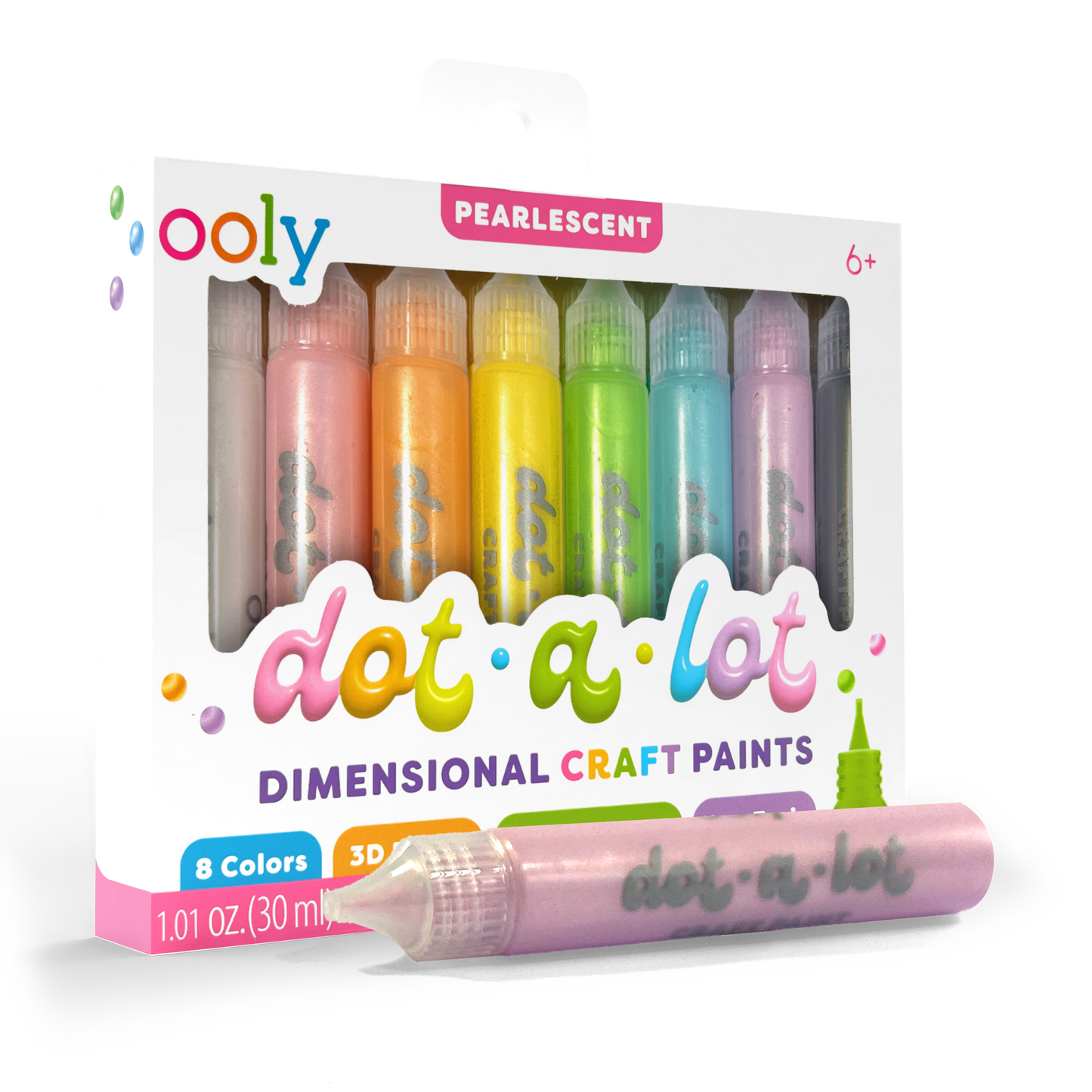 Dot-a-Lot 3D Dimensional Craft Paint - Pearlescent - Set of 8