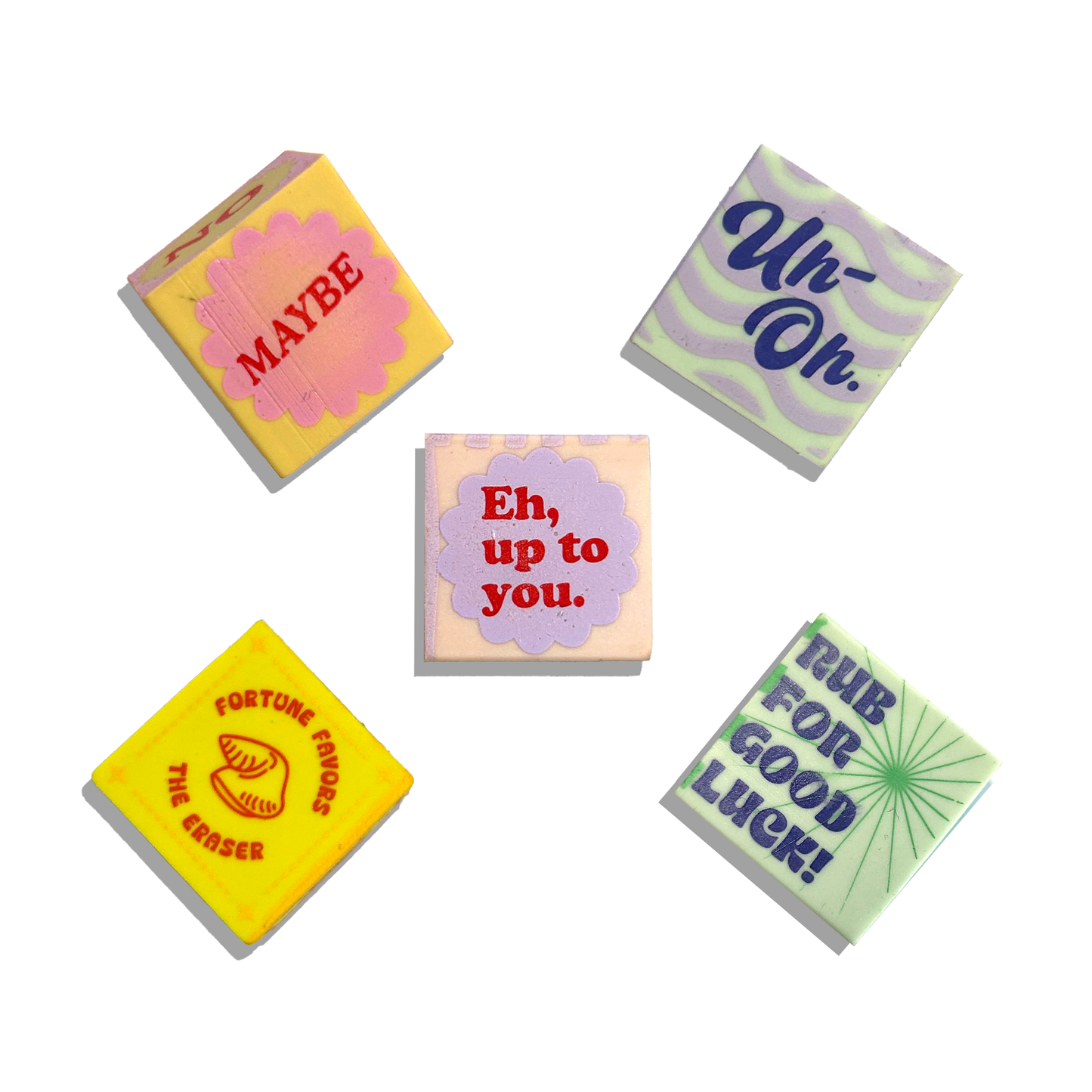 Feeling Lucky Dice Erasers - Set of 5