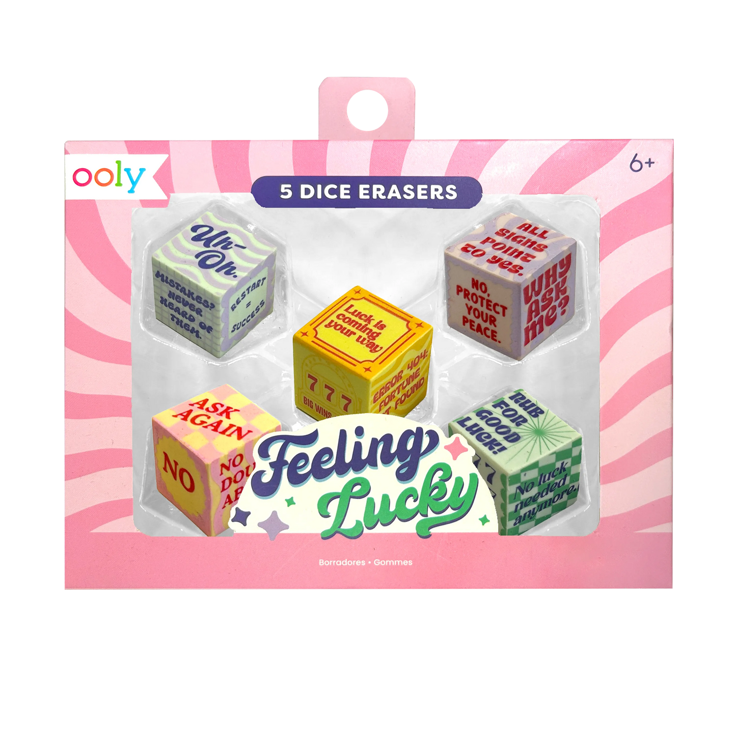 Feeling Lucky Dice Erasers - Set of 5