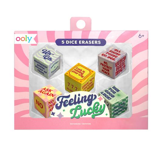 Feeling Lucky Dice Erasers - Set of 5