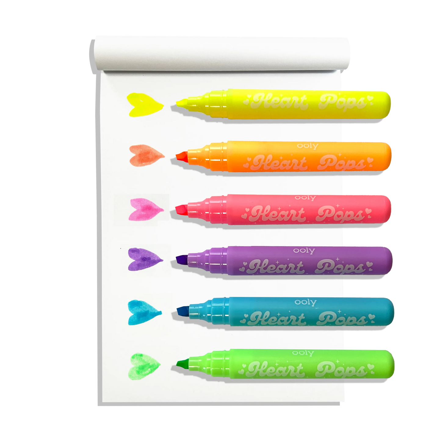 Heart Pops Neon Highlighters - Set of 6