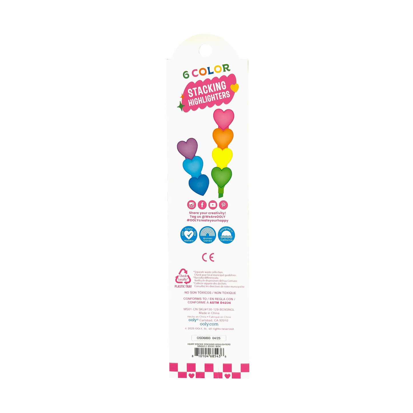 Heart Stacks Stacking Highlighters - 6 Color
