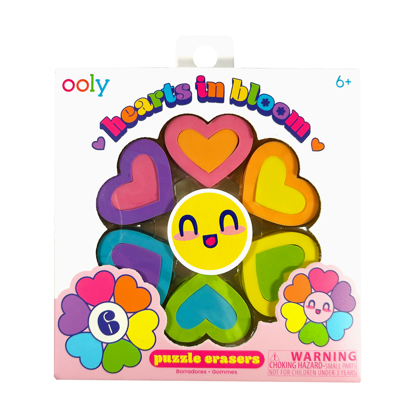 Hearts in Bloom Puzzle Erasers - Set of 6