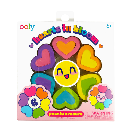 Hearts in Bloom Puzzle Erasers - Set of 6