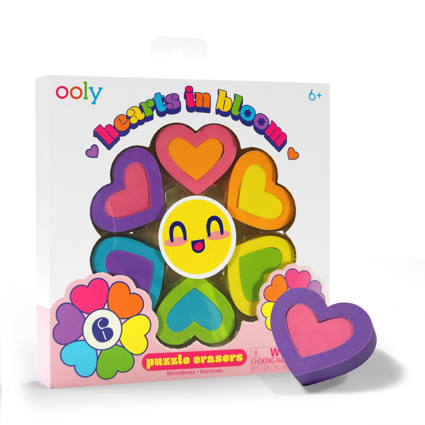 Hearts in Bloom Puzzle Erasers - Set of 6