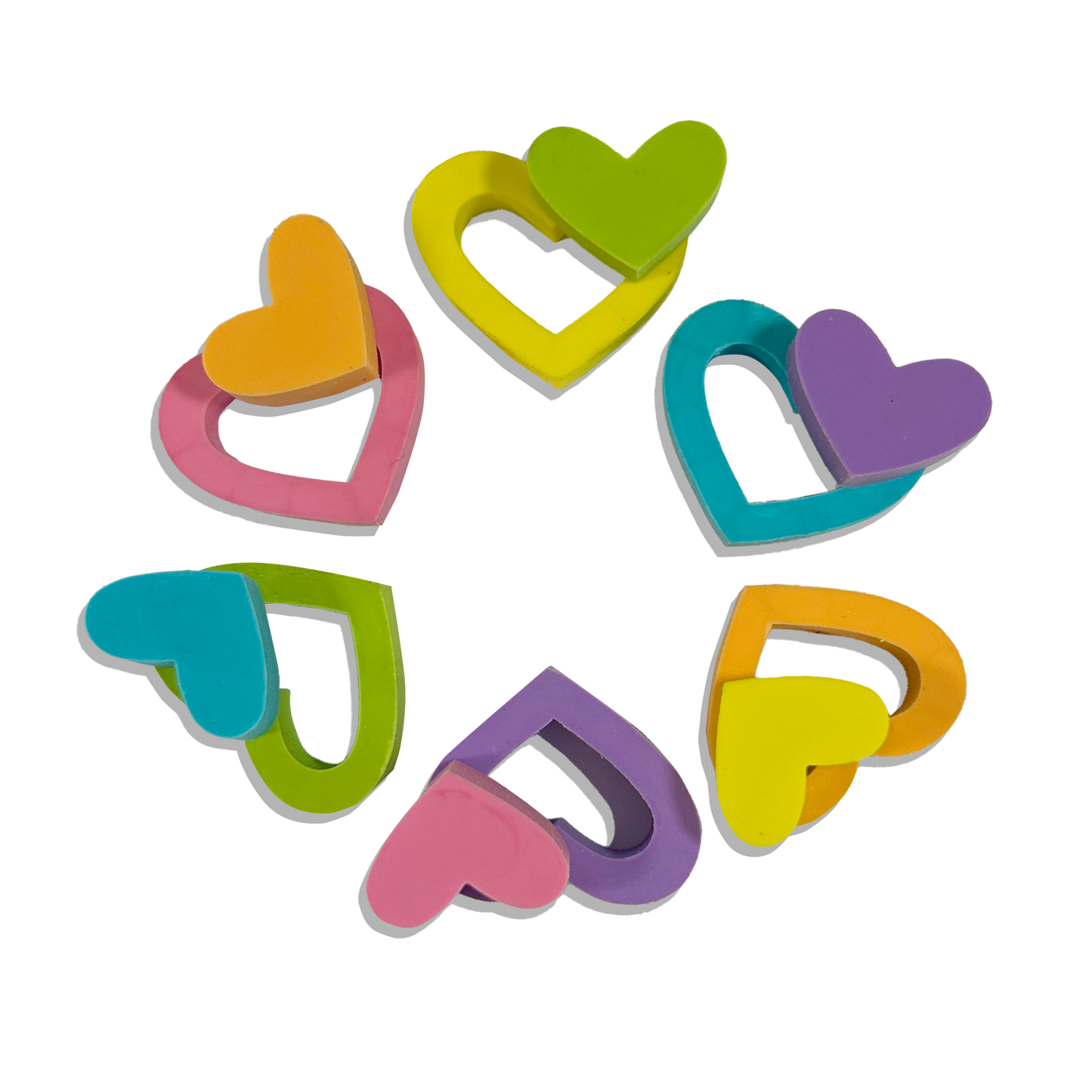 Hearts in Bloom Puzzle Erasers - Set of 6