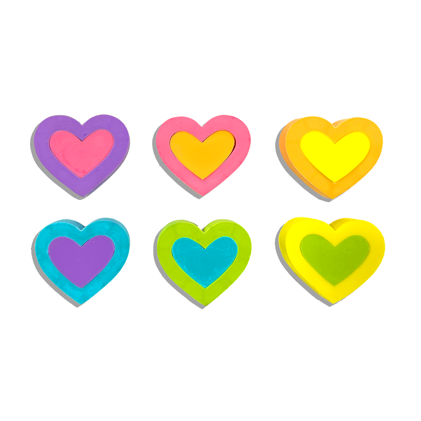 Hearts in Bloom Puzzle Erasers - Set of 6