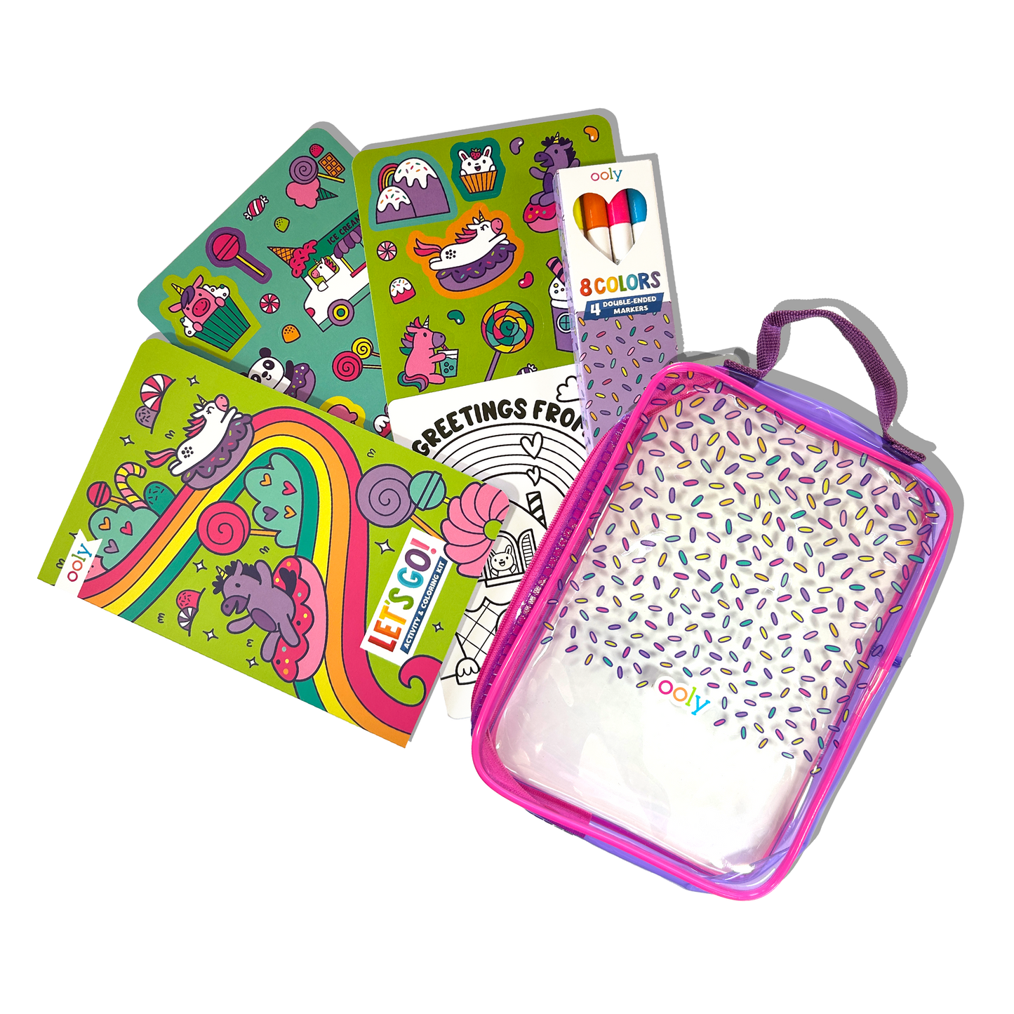 Let's Go! Activity & Coloring Kit - Unicorn Candy Town
