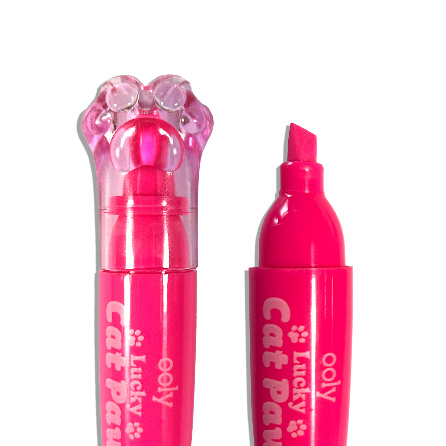 Lucky Cat Paw Scented Neon Highlighters - Set of 6
