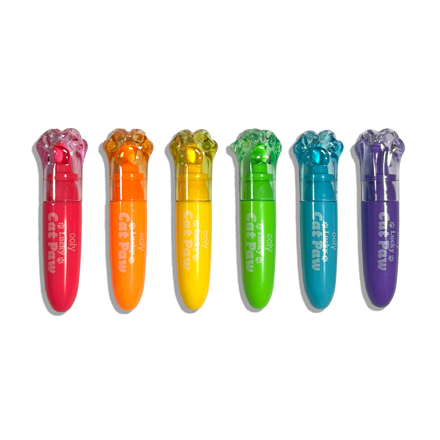 Lucky Cat Paw Scented Neon Highlighters - Set of 6