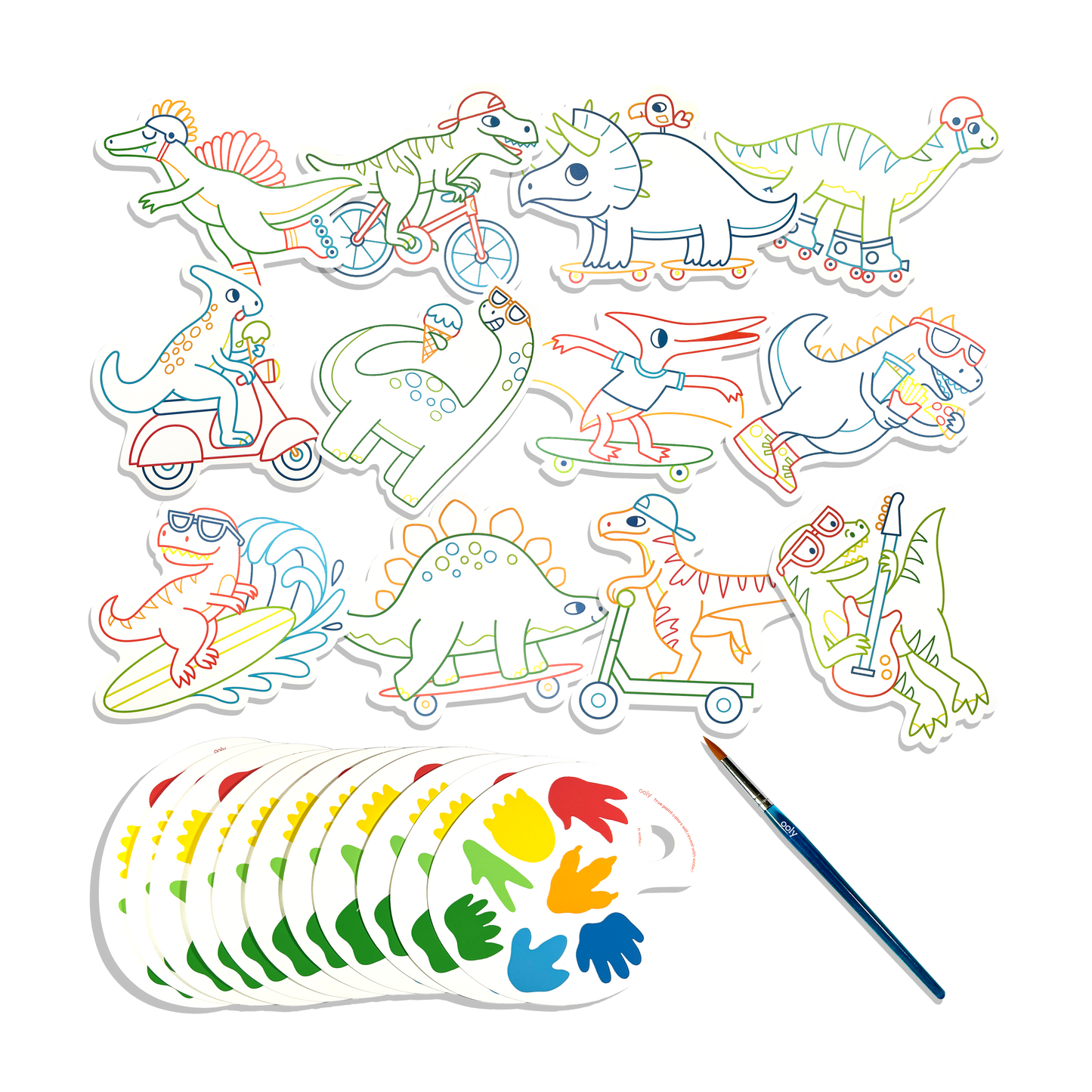 Playful Painters Easy Watercolor Painting Kit - Chills & Thrills Dinos