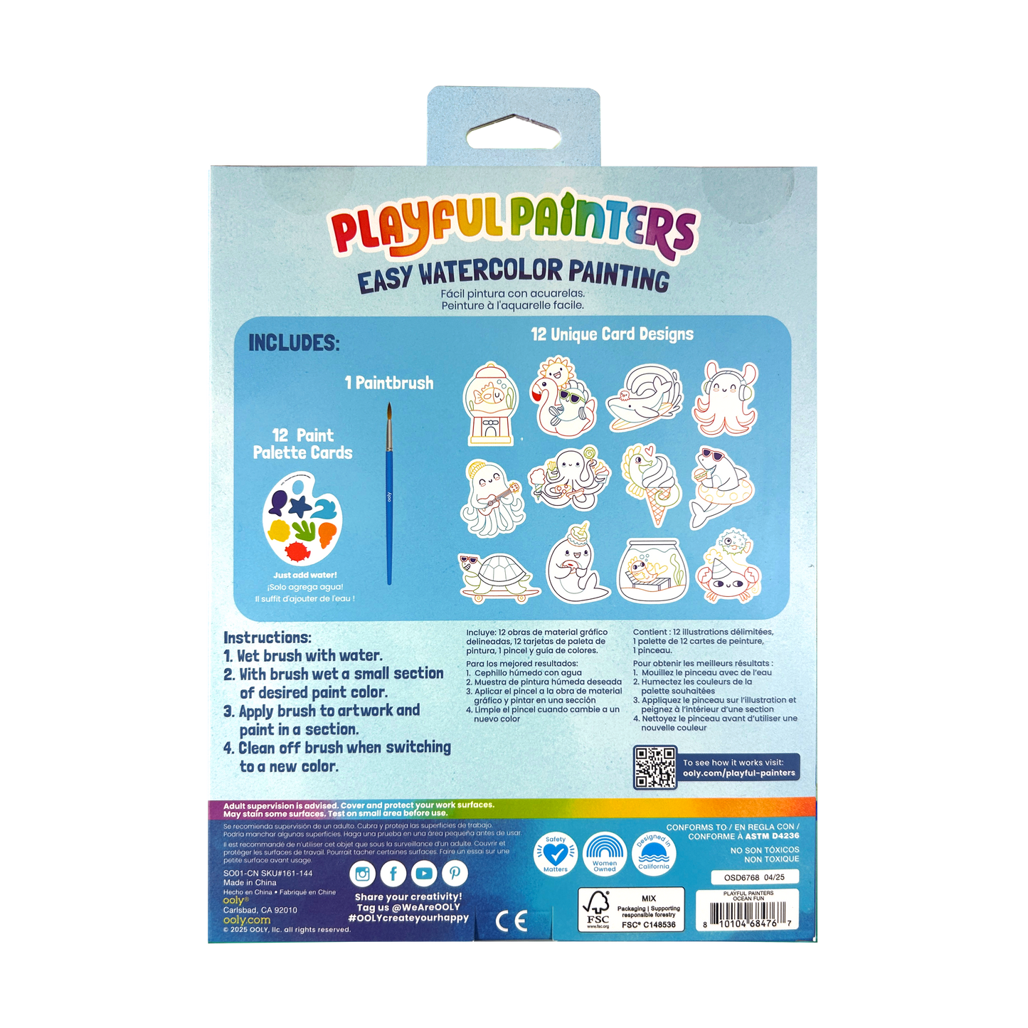 Playful Painters Easy Watercolor Painting Kit - Ocean Fun