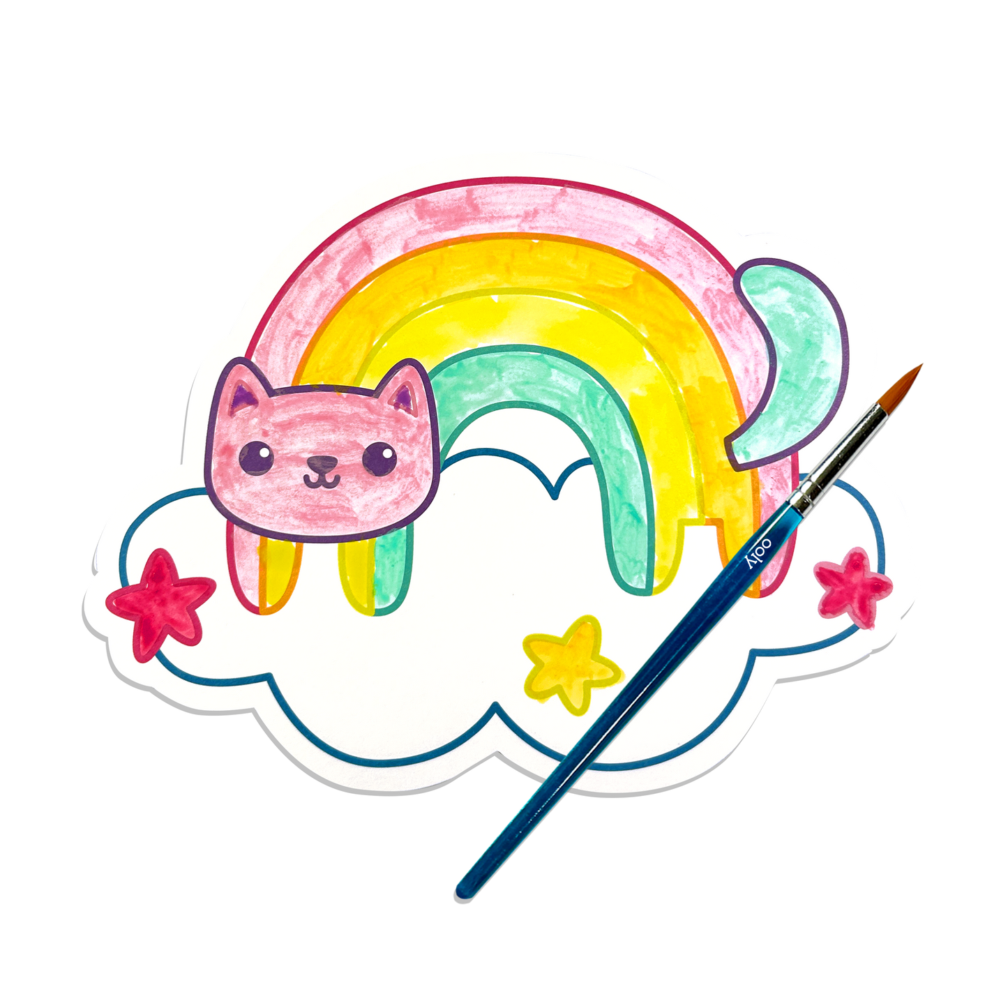 Playful Painters Easy Watercolor Painting Kit - Rainbow Cuties