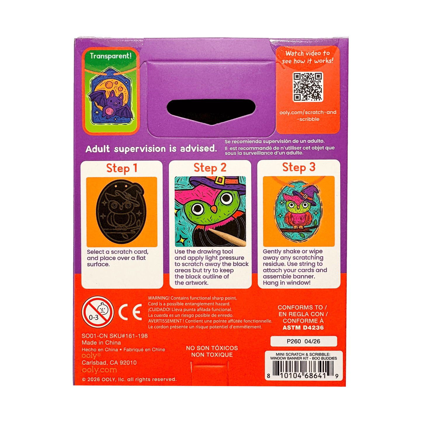 Scratch & Scribble Mini Window Banner Kit - Boo Buddies
