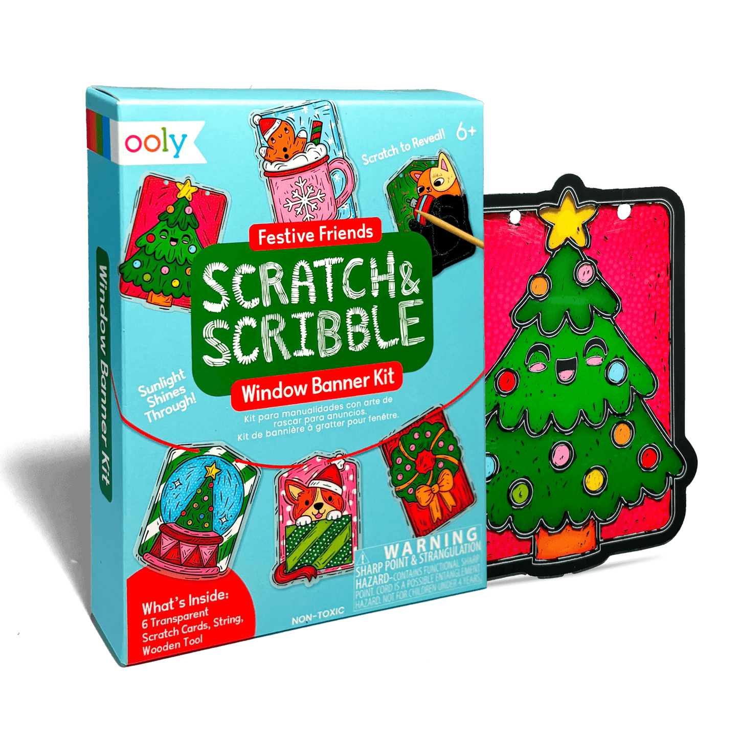 Scratch & Scribble Mini Window Banner Kit - Festive Friends