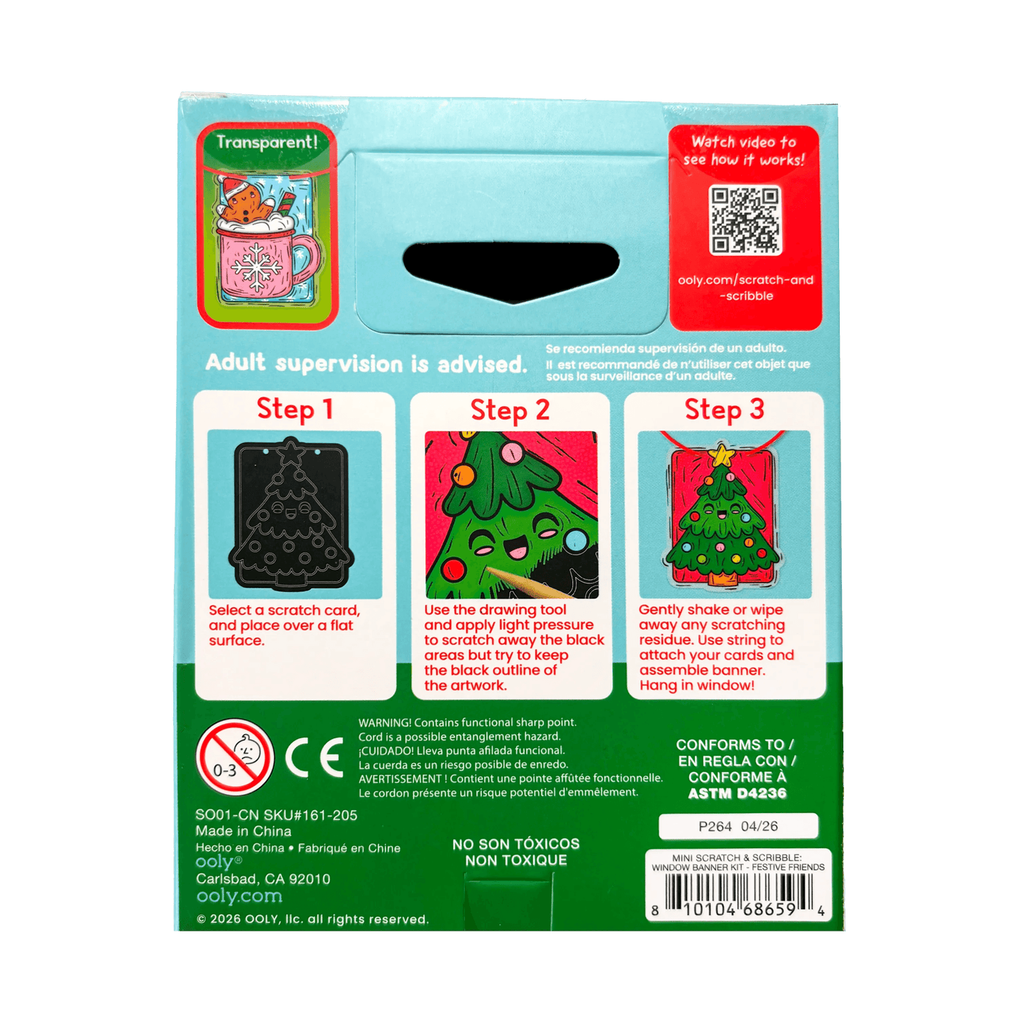 Scratch & Scribble Mini Window Banner Kit - Festive Friends