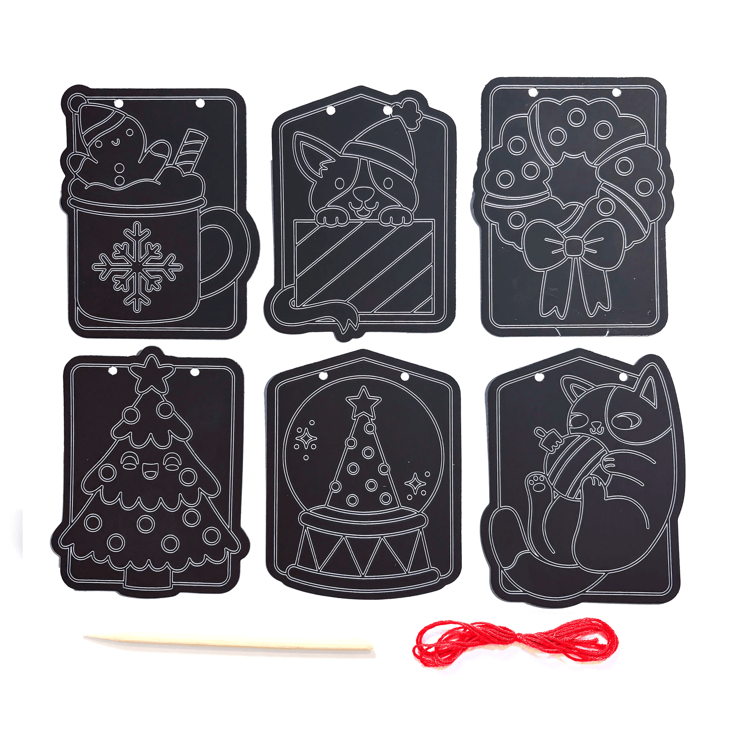 Scratch & Scribble Mini Window Banner Kit - Festive Friends