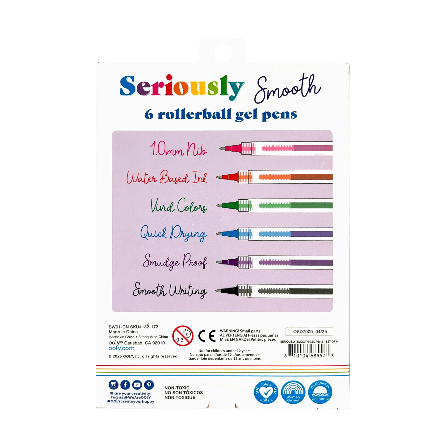 Seriously Smooth Rollerball Gel Pens - Set of 6