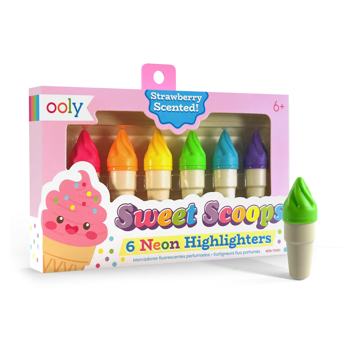 Sweet Scoops Scented Neon Highlighters - Set of 6
